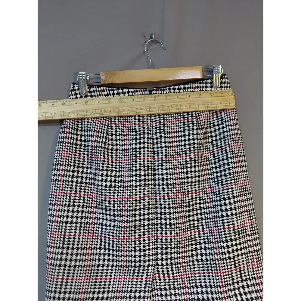 Banana Republic Pink Pencil Mini Lined Plaid Skirt Women Size 2